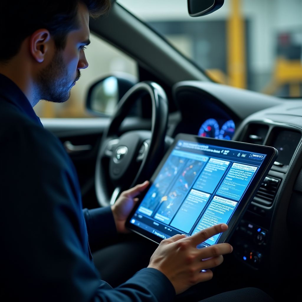 Técnico con tablet AR